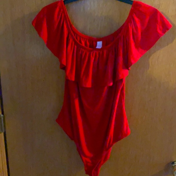 No Boundaries Tops - Red body suit